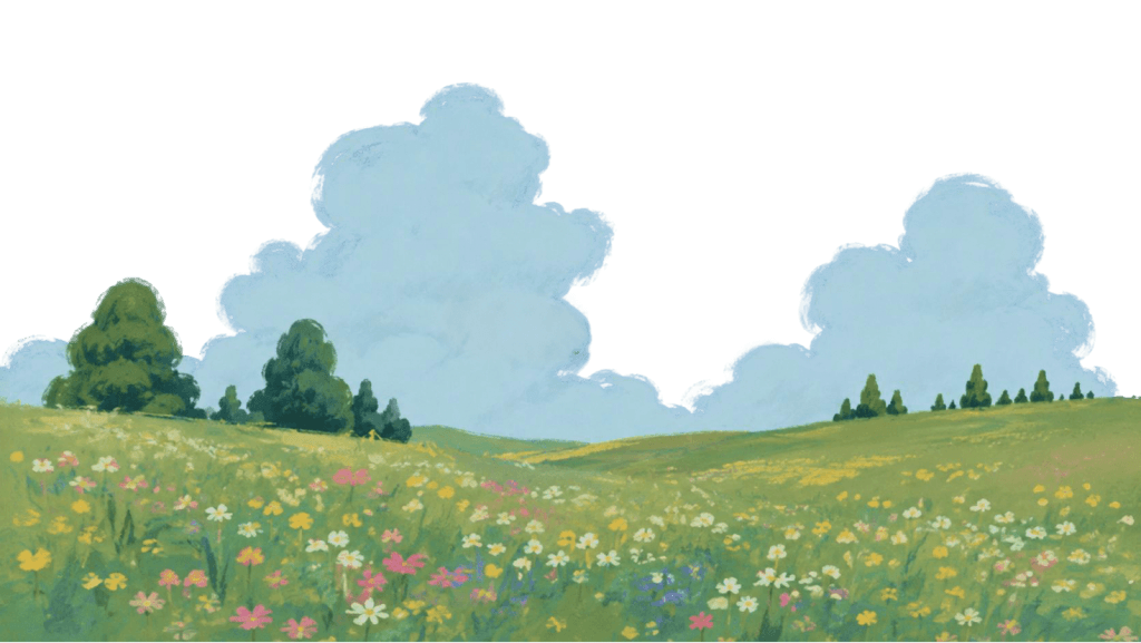 Paisaje de montañas y campo