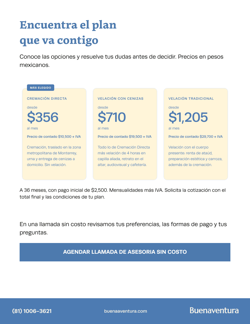 Página de planes de la guía